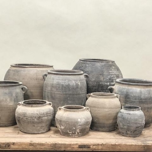 matt grey antique chinese pots rstic